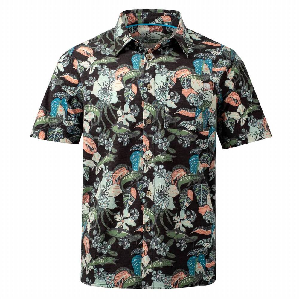 NEW AVID men's palapa shirt in black